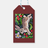 Konijnenkonijn Kerstbessen Bloemen Tole Bright Cadeaulabel (Voorkant)