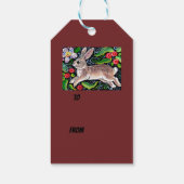 Konijnenkonijn Kerstbessen Bloemen Tole Bright Cadeaulabel (Achterkant)