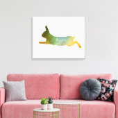 Konijnenkonijn Kunst Silhouet Canvas Afdruk (Insitu (Woonkamer))