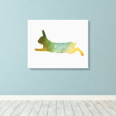 Konijnenkonijn Kunst Silhouet Canvas Afdruk (Insitu (Houten vloer))