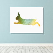 Konijnenkonijn Kunst Silhouet Canvas Afdruk (Insitu (Houten vloer))