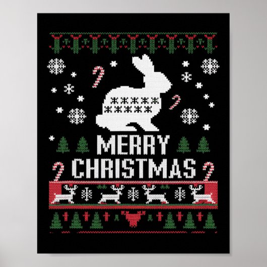 Konijnenkonijn lelijk voor Kerstmis Poster (Voorkant)