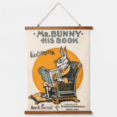  konijnenkonijn met boek - Docent, Student Hangend Wandkleed (Voorkant)