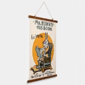  konijnenkonijn met boek - Docent, Student Hangend Wandkleed (Gebogen)