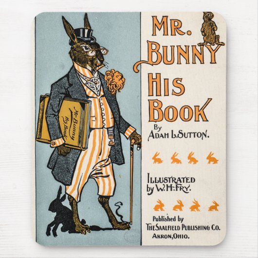  konijnenkonijn met boek - Docent, Student Muismat (Voorkant)