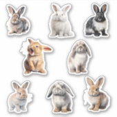 Konijnenkonijn Waterverf Paasvoorjaar Sticker (Voorkant)