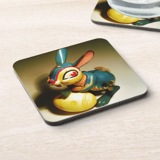 konijnenkonijnen speelgoed en ester geel ei drankjes onderzetter (Linkerzijde)