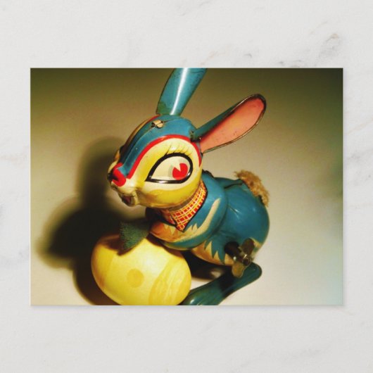 konijnenkonijnen speelgoed en ester geel ei feestdagenkaart (Voorkant)