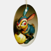 konijnenkonijnen speelgoed en ester geel ei keramisch ornament (Rechts)