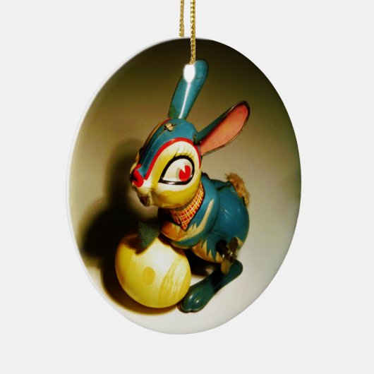 konijnenkonijnen speelgoed en ester geel ei keramisch ornament (Rechts)