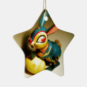 konijnenkonijnen speelgoed en ester geel ei keramisch ornament (Rechts)