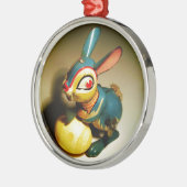 konijnenkonijnen speelgoed en ester geel ei metalen ornament (Links)