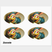 konijnenkonijnen speelgoed en ester geel ei ovale sticker (Vel)