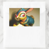 konijnenkonijnen speelgoed en ester geel ei rechthoekige sticker (Tas)