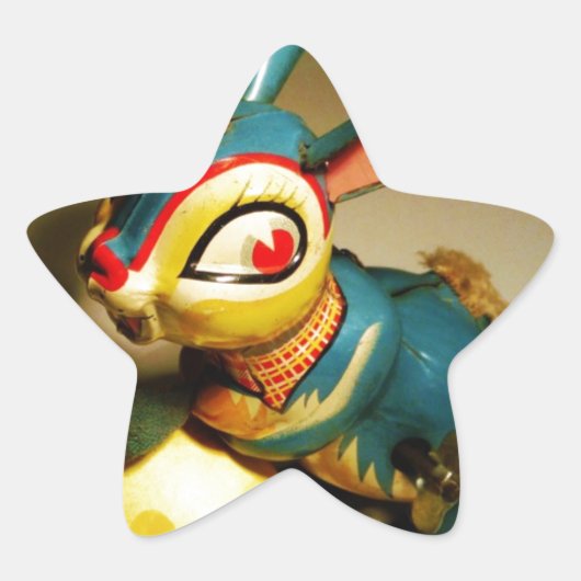 konijnenkonijnen speelgoed en ester geel ei ster sticker (Voorkant)