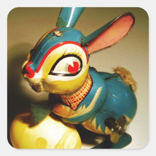 konijnenkonijnen speelgoed en ester geel ei vierkante sticker (Voorkant)