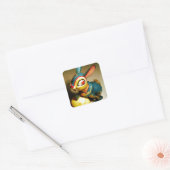 konijnenkonijnen speelgoed en ester geel ei vierkante sticker (Envelop)