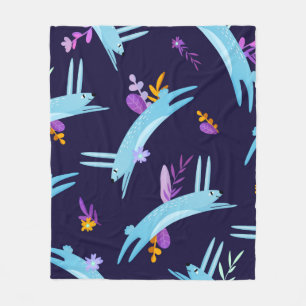 Konijnenkonijnenbunny naadloos in cartoon stijl. F Fleece Deken