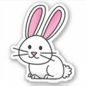 Konijnenkonijnse konijnenstaartje met geluk sticker (Voorkant)