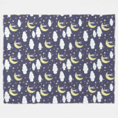 Konijnenkooien met wolkenroze sterren fleece deken (Voorkant (Horizontaal))