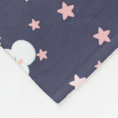 Konijnenkooien met wolkenroze sterren fleece deken (Hoek)