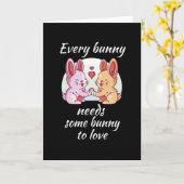Konijnenkoppel Liefdeshart Paasliefhebbers Kaart (Gele Bloem)