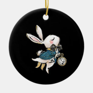 Konijnenkorf  Alice in Wonderland White Rabbit Keramisch Ornament
