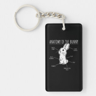 Konijnenkorf Anatomie van Bunny Cute Rabbit Pet Lo Sleutelhanger