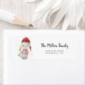 Konijnenkruid kerst grappige klassieke ronde stick etiket (Insitu)