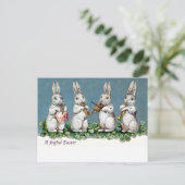 Konijnenkwartet  Pasen Feestdagenkaart (Staand voorkant)