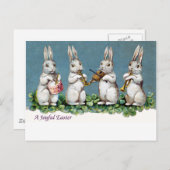 Konijnenkwartet  Pasen Feestdagenkaart (Voorkant / Achterkant)
