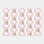 Konijnenliefde met roze rozen inpakpapier vel (Voorkant 2)