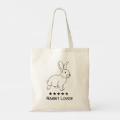 Konijnenliefhebber, eenvoudig ontwerp tote bag (Achterkant)