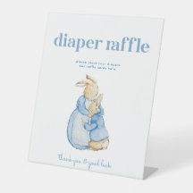 Konijnenluierraffle Baby Shower Bord