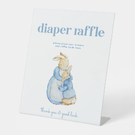 Konijnenluierraffle Baby Shower Bord Reclamebord Met Voetstuk