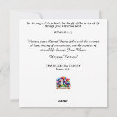 Konijnenmand van bloemen grillig Pasen Feestdagenkaart (Achterkant)