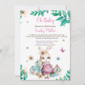 Konijnenmeisje feest uitnodiging per post (Voorkant)