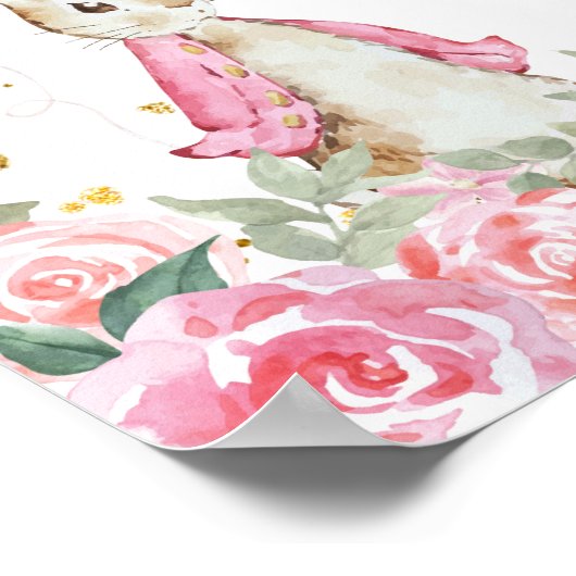 Konijnenmeisje Verjaardagsfoto Milestone Poster (Hoek)