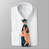 Konijnenmozaïek Kleurrijk Gepersonaliseerd Patroon Stropdas (Gebonden)