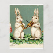 Konijnenmuziek band antiek Paasgroeten Feestdagenkaart (Voorkant)