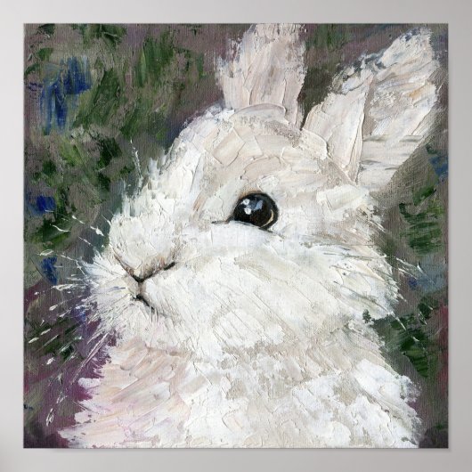 Konijnenolieverfschilderij. Poster (Voorkant)