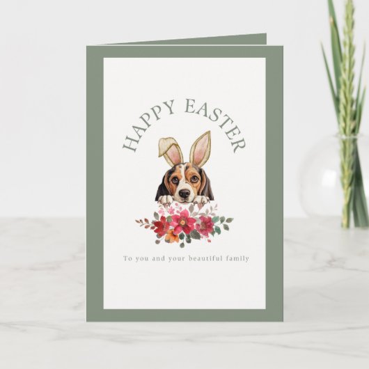  konijnenoren Beagle Easter Kaart (Voorkant)