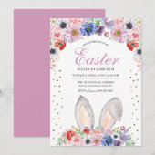 Konijnenoren Lente Bloemen Paaseierenjacht Kaart (Voorkant / Achterkant)