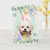  konijnenoren Maltees Pasen Kaart (Gele Bloem)