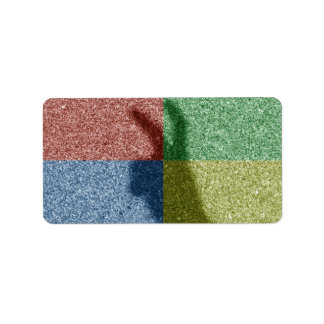 Konijnenoren schaduwen vier kleurenraster etiket