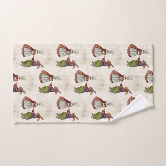  konijnenpaar in Victoriaans kleding Bad Handdoek (Handdoek)