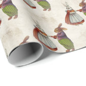  konijnenpaar in Victoriaans kleding Cadeaupapier (Rol Hoek)