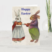  konijnenpaar in Victoriaans kleding Kaart (Voorkant)