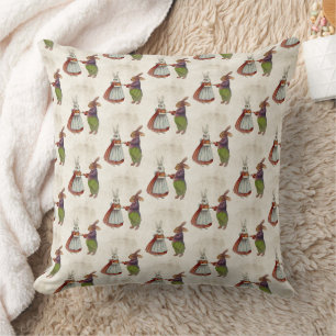  konijnenpaar in Victoriaans kleding Kussen