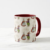  konijnenpaar in Victoriaans kleding Mok (Voorkant rechts)